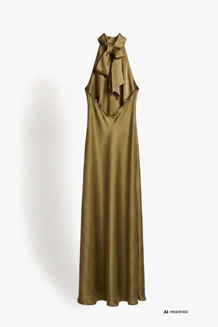 ABITO LUNGO SATIN CON FIOCCO - immagine 5