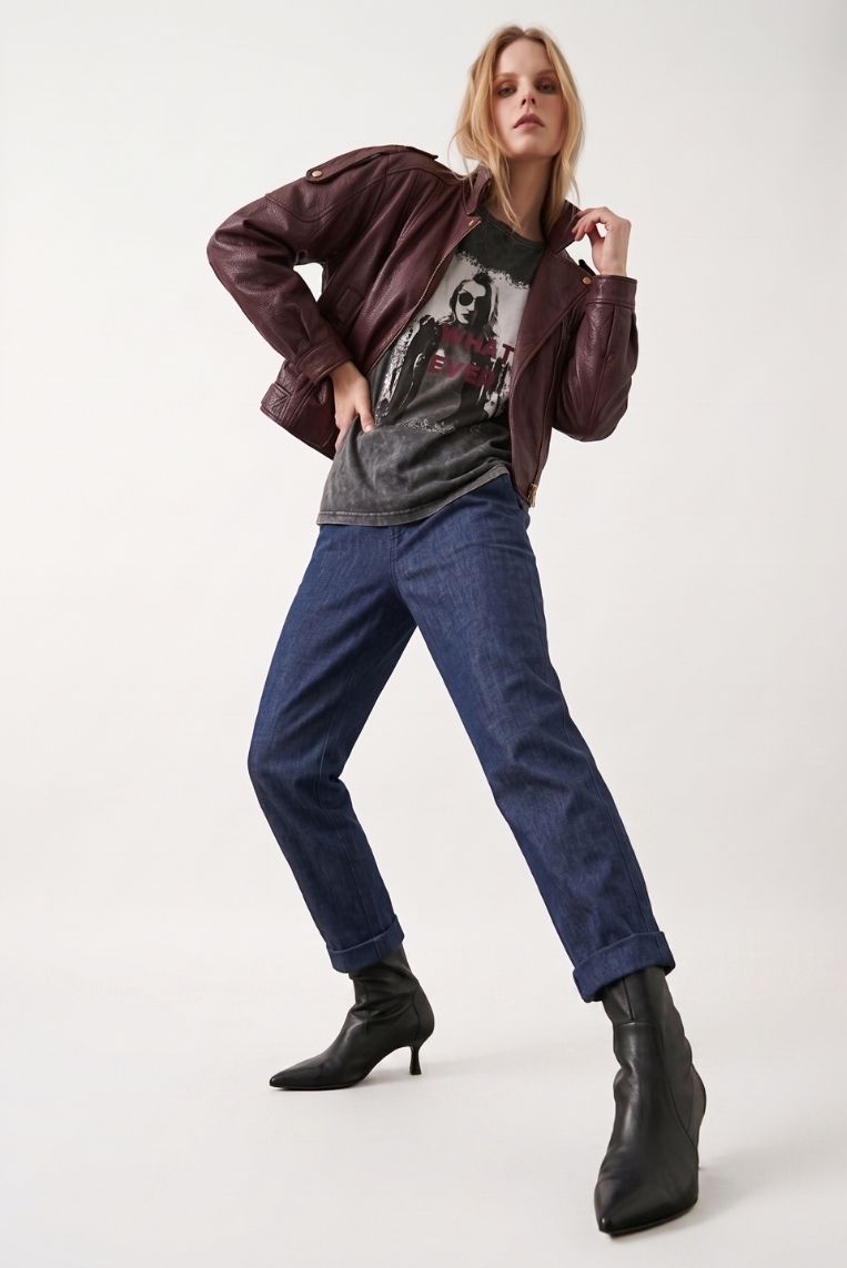 DENIM MOM FIT TASCA CHINO