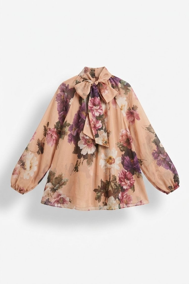 BLUSA STAMPA FIORE GEORGETTE 4 BLUSA STAMPA FIORE GEORGETTE - immagine 4