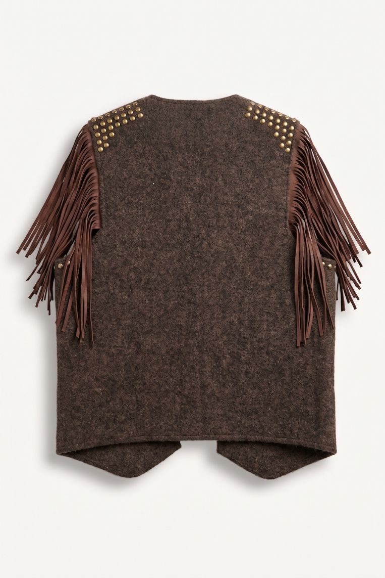 GILET IN MAGLIA E FRANGE 7 GILET IN MAGLIA E FRANGE - immagine 7
