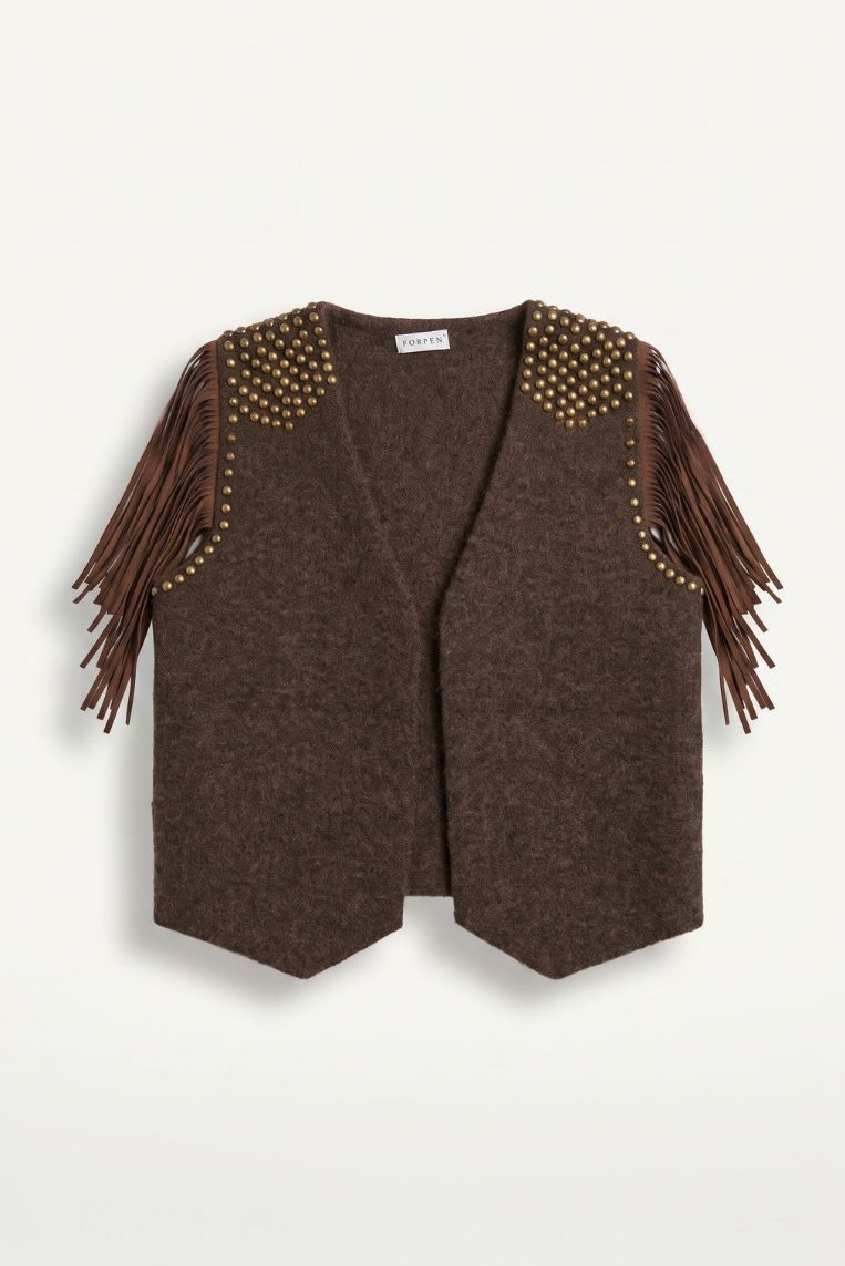 GILET IN MAGLIA E FRANGE 6 GILET IN MAGLIA E FRANGE - immagine 6