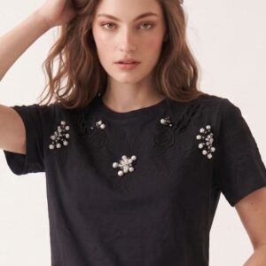 T-SHIRT RICAMO FIORI PAILLETTES 11 T-SHIRT RICAMO FIORI PAILLETTES - Thumbnail Image 5