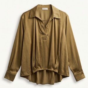 BLUSA SATINATA ARRICCIATA SUL FONDO 11 BLUSA SATINATA ARRICCIATA SUL FONDO - Thumbnail Image 3