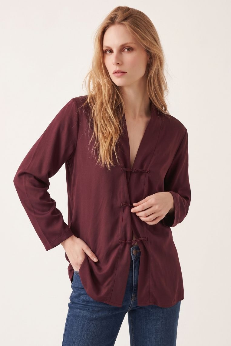 BLUSA CON ALAMARI SATIN 6 BLUSA CON ALAMARI SATIN - immagine 6