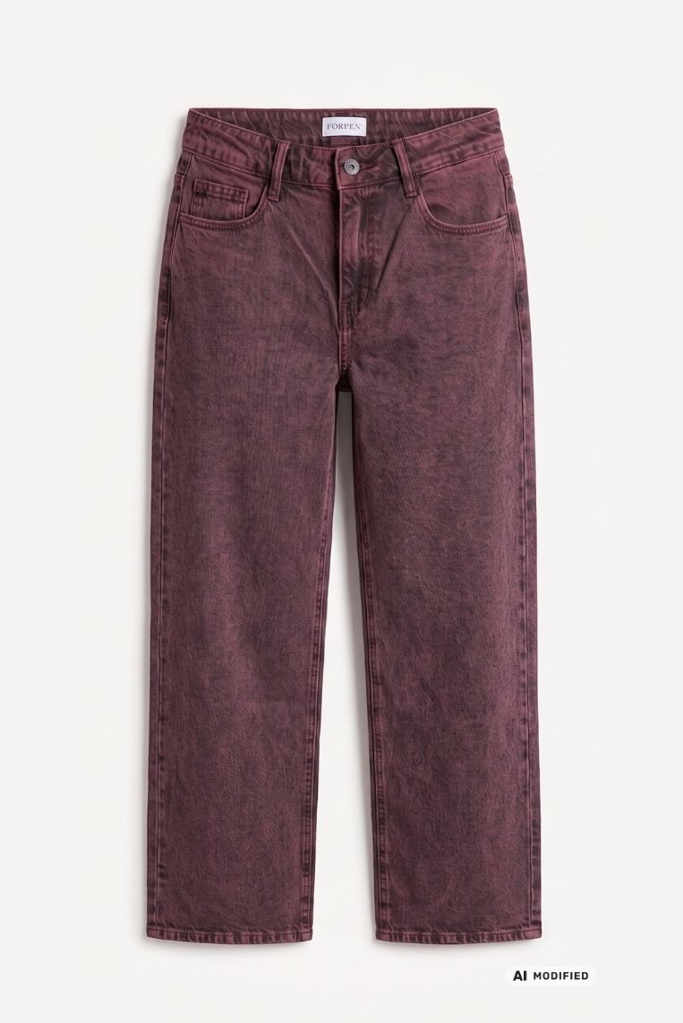 DENIM GAMBA DRITTA BORDEAUX 3 DENIM GAMBA DRITTA BORDEAUX - immagine 3
