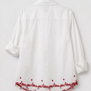 CAMICIA TASCHINO E RICAMO ROSSO 8 CAMICIA TASCHINO E RICAMO ROSSO - Thumbnail Image 4