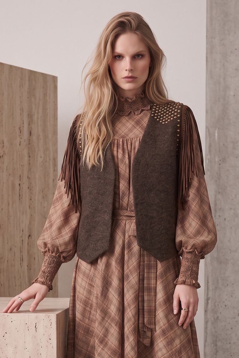 GILET IN MAGLIA E FRANGE 5 GILET IN MAGLIA E FRANGE - immagine 5