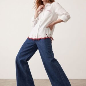 CAMICIA TASCHINO E RICAMO ROSSO 5 CAMICIA TASCHINO E RICAMO ROSSO - Thumbnail Image 1