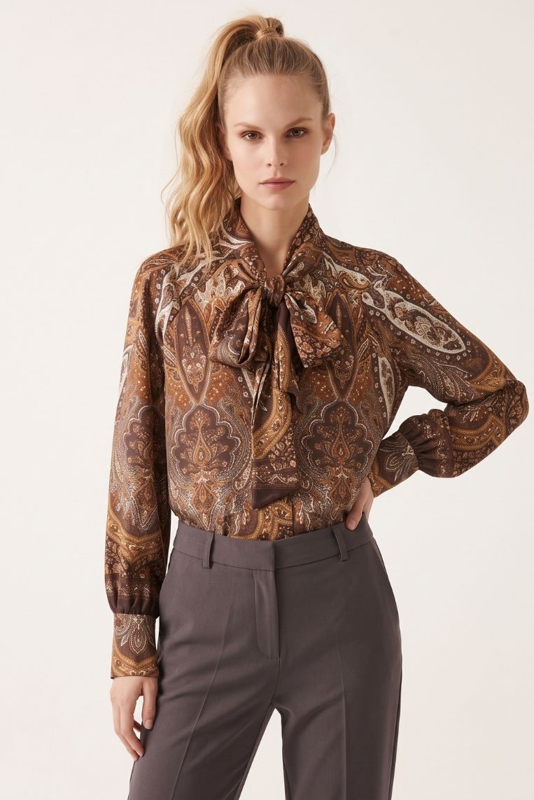 CAMICIA SATINATA STAMPA CACHEMERE