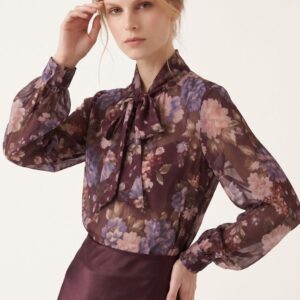 BLUSA CON FIOCCO E STAMPA FIORE 5 BLUSA CON FIOCCO E STAMPA FIORE - Thumbnail Image 1