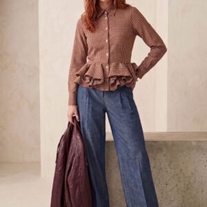 PANTALONE PALAZZO DENIM CINTURA 5 PANTALONE PALAZZO DENIM CINTURA - Thumbnail Image 1