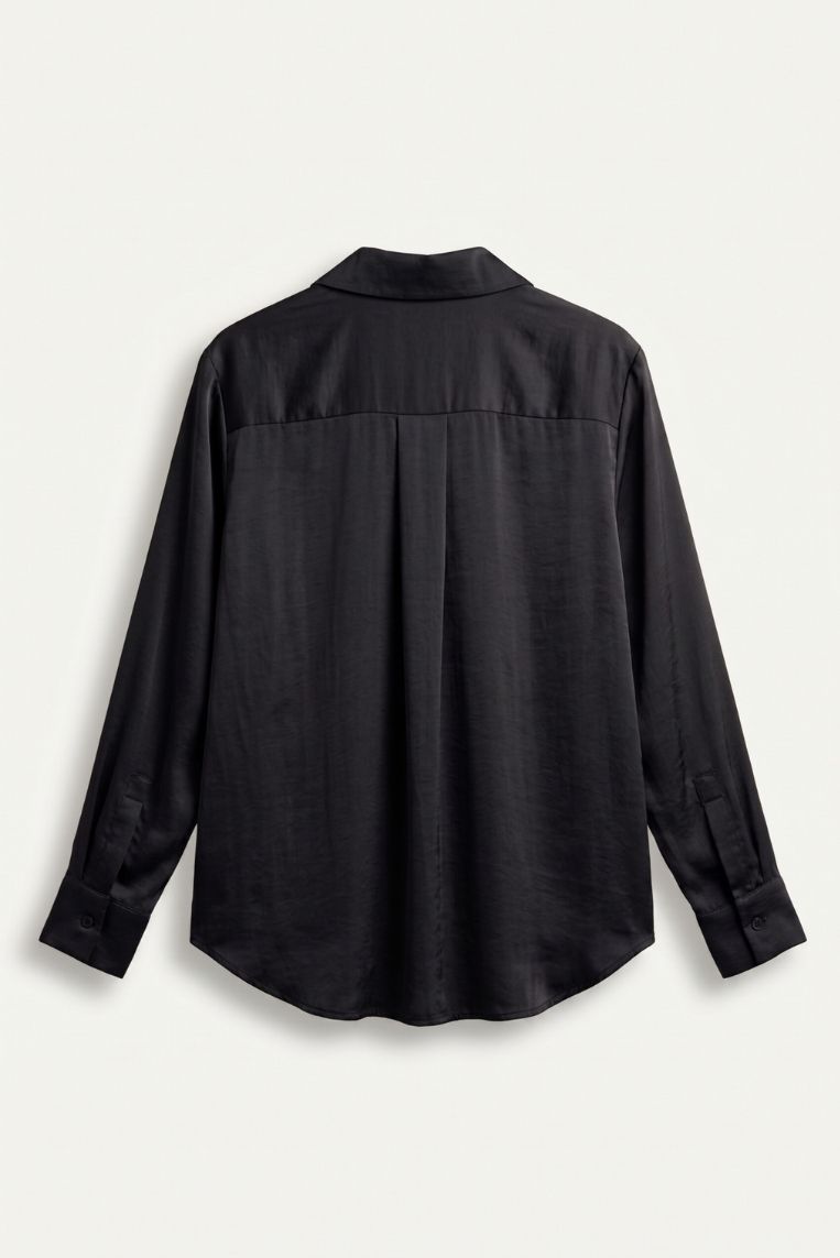 BLUSA SATINATA ARRICCIATA SUL FONDO 8 BLUSA SATINATA ARRICCIATA SUL FONDO - immagine 8