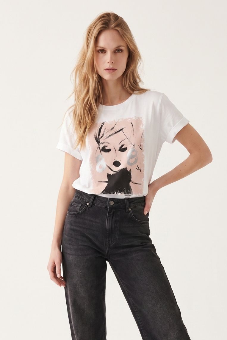 T-SHIRT STAMPA VISO DONNA 2 T-SHIRT STAMPA VISO DONNA - immagine 2