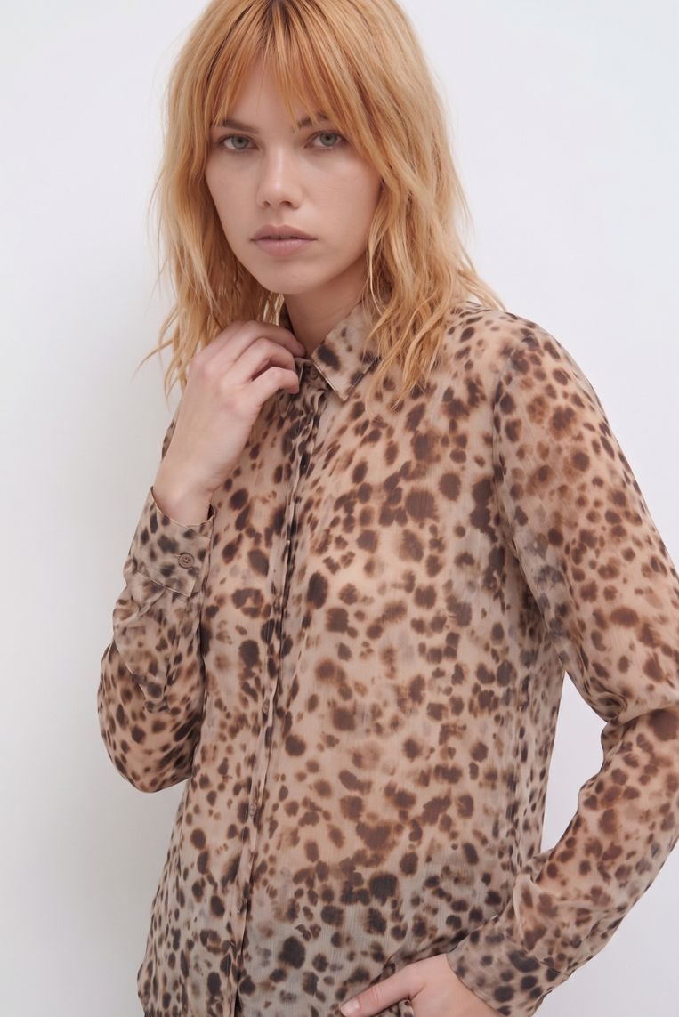 CAMICIA MISTO LANA STAMPA BAMBI - TU, TESTA DI MORO