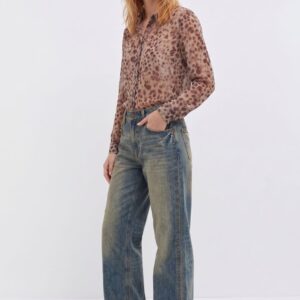 DENIM GAMBA DRITTA BORCHIE LATERALI 6 DENIM GAMBA DRITTA BORCHIE LATERALI - Thumbnail Image 2