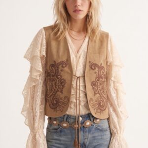 GILET OVER RICAMO 10 GILET OVER RICAMO - Thumbnail Image 2