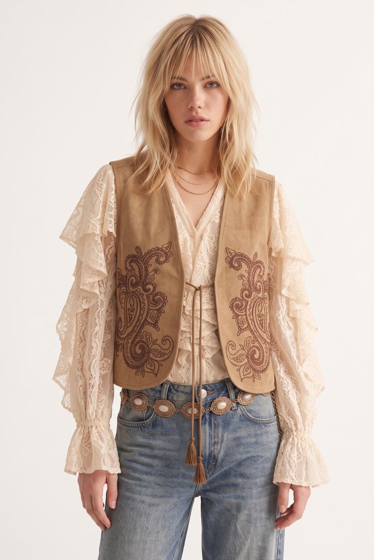 GILET OVER RICAMO 2 GILET OVER RICAMO - immagine 2