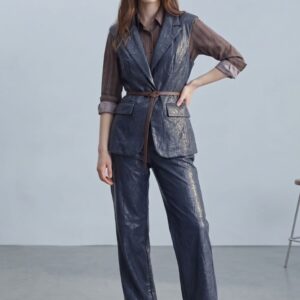 GILET ECOPELLE LUNGO CON CINTURA 8 GILET ECOPELLE LUNGO CON CINTURA - Thumbnail Image 2