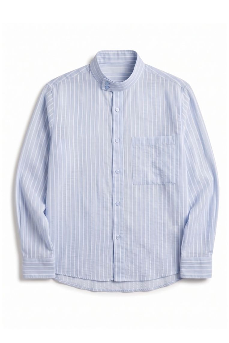 CAMICIA RIGHE COLLO RIALZATO 3 CAMICIA RIGHE COLLO RIALZATO - immagine 3