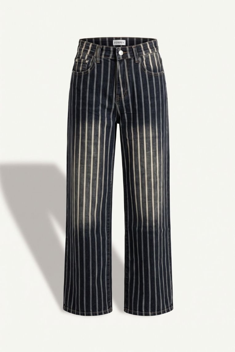 DENIM GAMBA DRITTA GESSATO 3 DENIM GAMBA DRITTA GESSATO - immagine 3