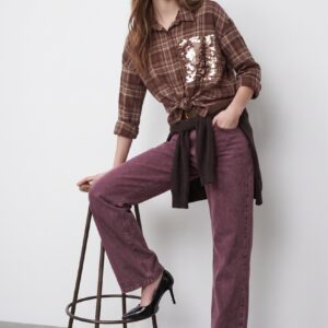 DENIM GAMBA DRITTA BORDEAUX 6 DENIM GAMBA DRITTA BORDEAUX - Thumbnail Image 2