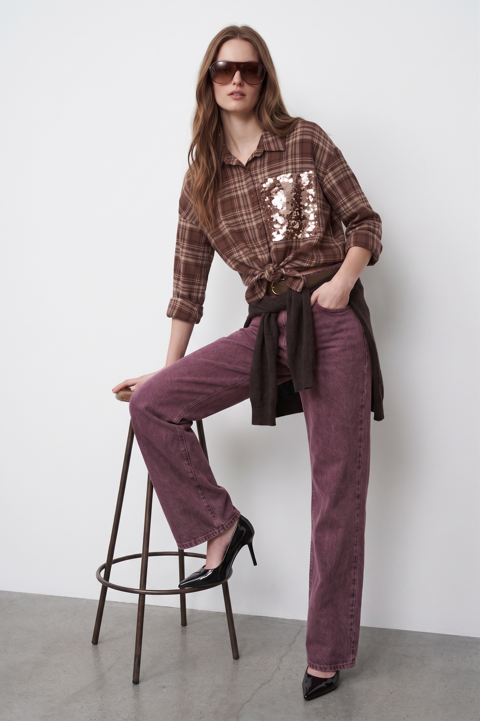 DENIM GAMBA DRITTA BORDEAUX 2 DENIM GAMBA DRITTA BORDEAUX - immagine 2