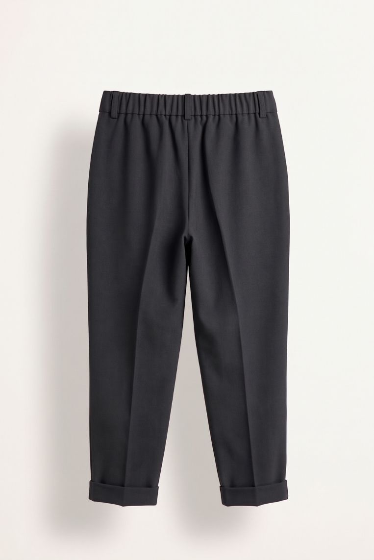 PANTALONE CON PINCES ED ELASTICO IN VITA - immagine 8