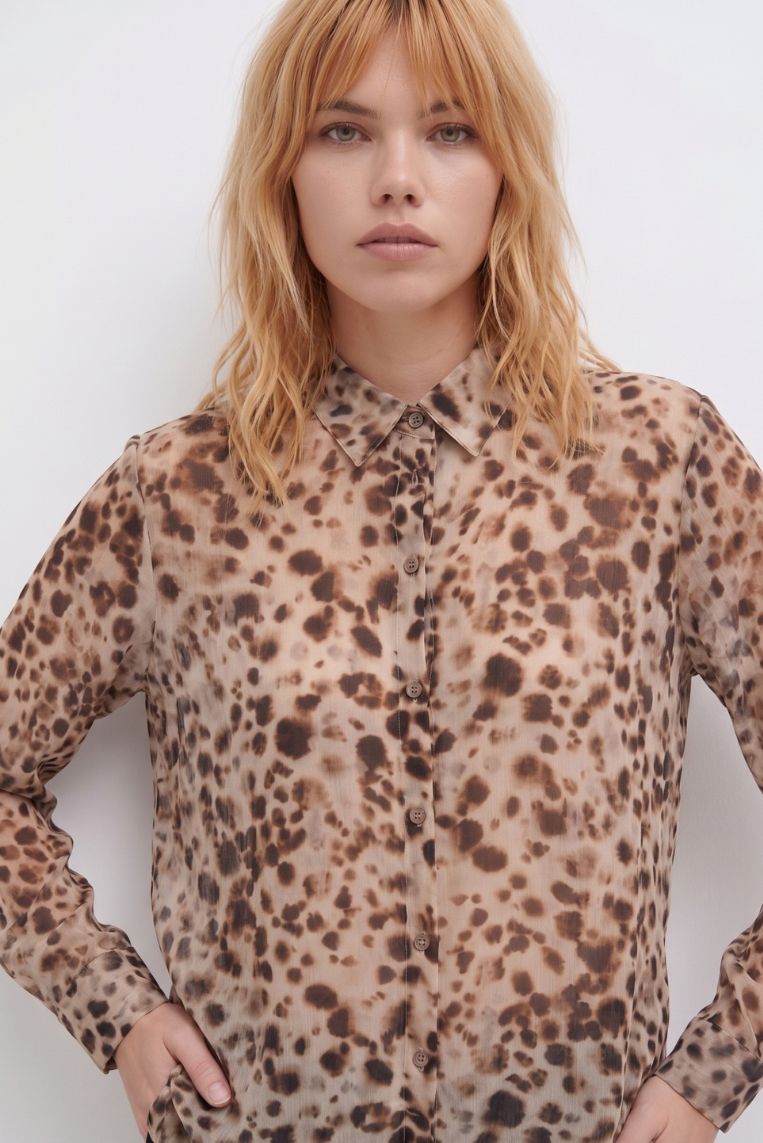 CAMICIA MISTO LANA STAMPA BAMBI