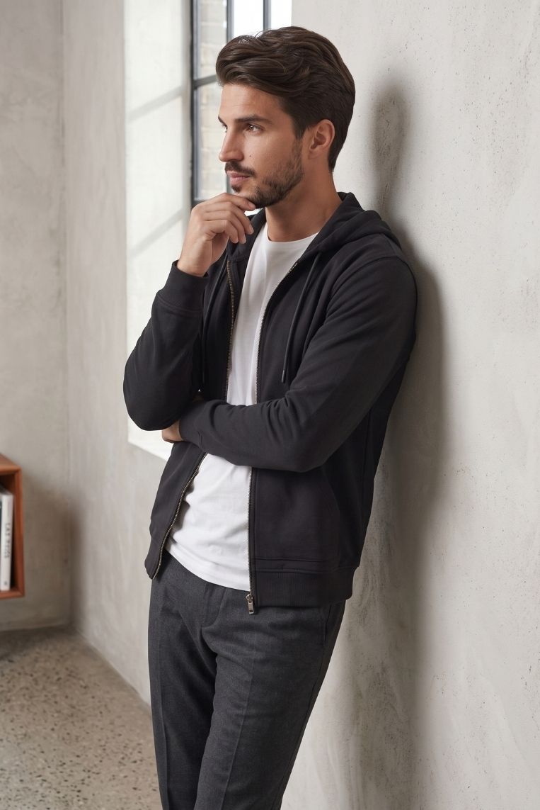 FELPA CAPPUCCIO FULL ZIP PIQUET