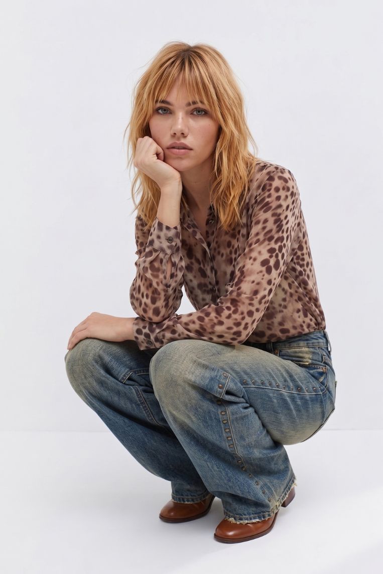 DENIM GAMBA DRITTA BORCHIE LATERALI 1 DENIM GAMBA DRITTA BORCHIE LATERALI - immagine 1