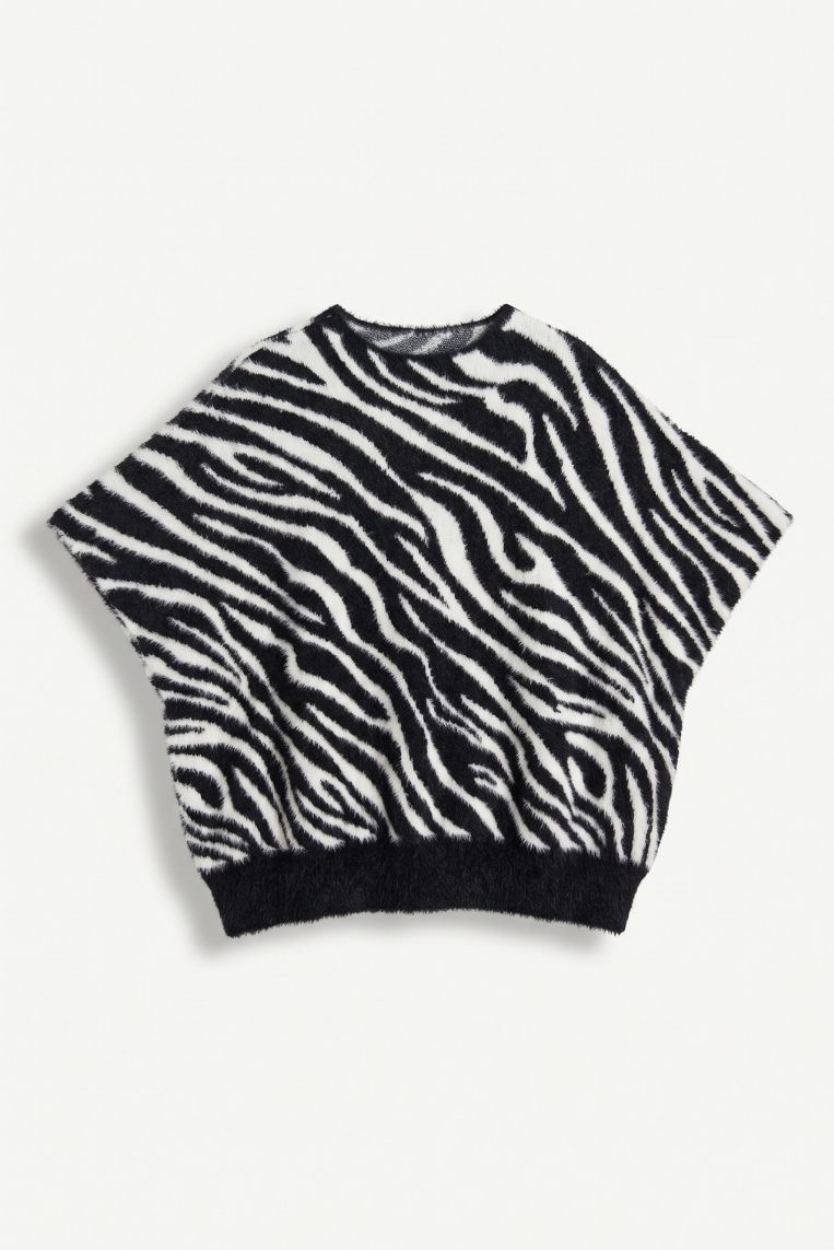 MAGLIA GIRO ZEBRATA PELO LUREX 2 MAGLIA GIRO ZEBRATA PELO LUREX - immagine 2