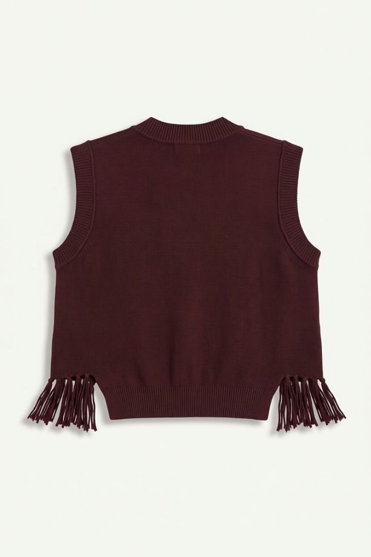 GILET MAGLIA FRANGE VISCOSA 4 GILET MAGLIA FRANGE VISCOSA - immagine 4