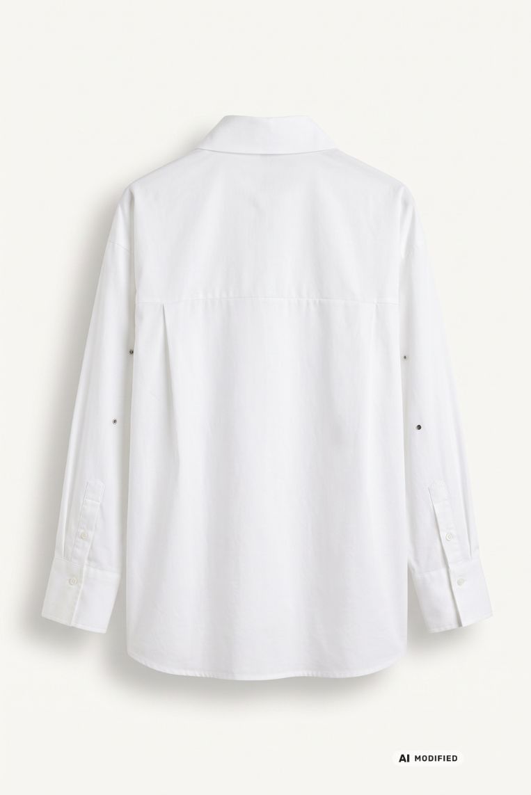 CAMICIA APPLICAZIONI CUORI ARGENTO 3 CAMICIA APPLICAZIONI CUORI ARGENTO - immagine 3