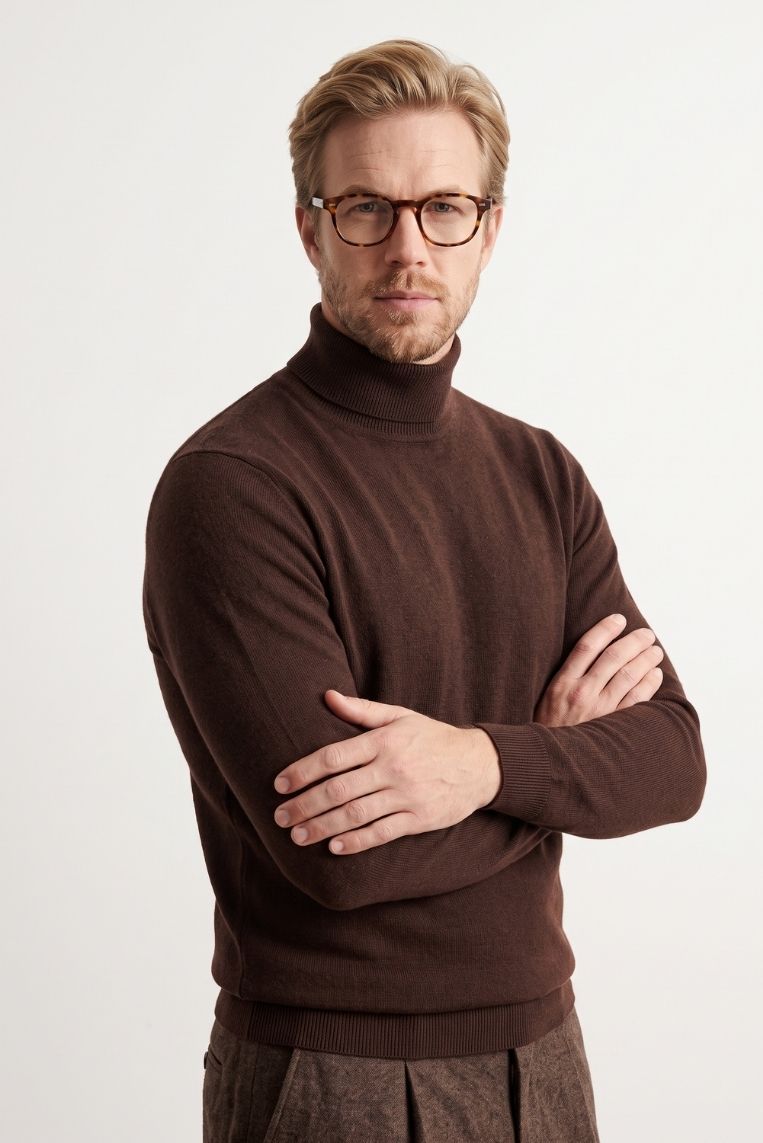 uomo 33 MAGLIA COLLO ALTO IN LANA MERINO