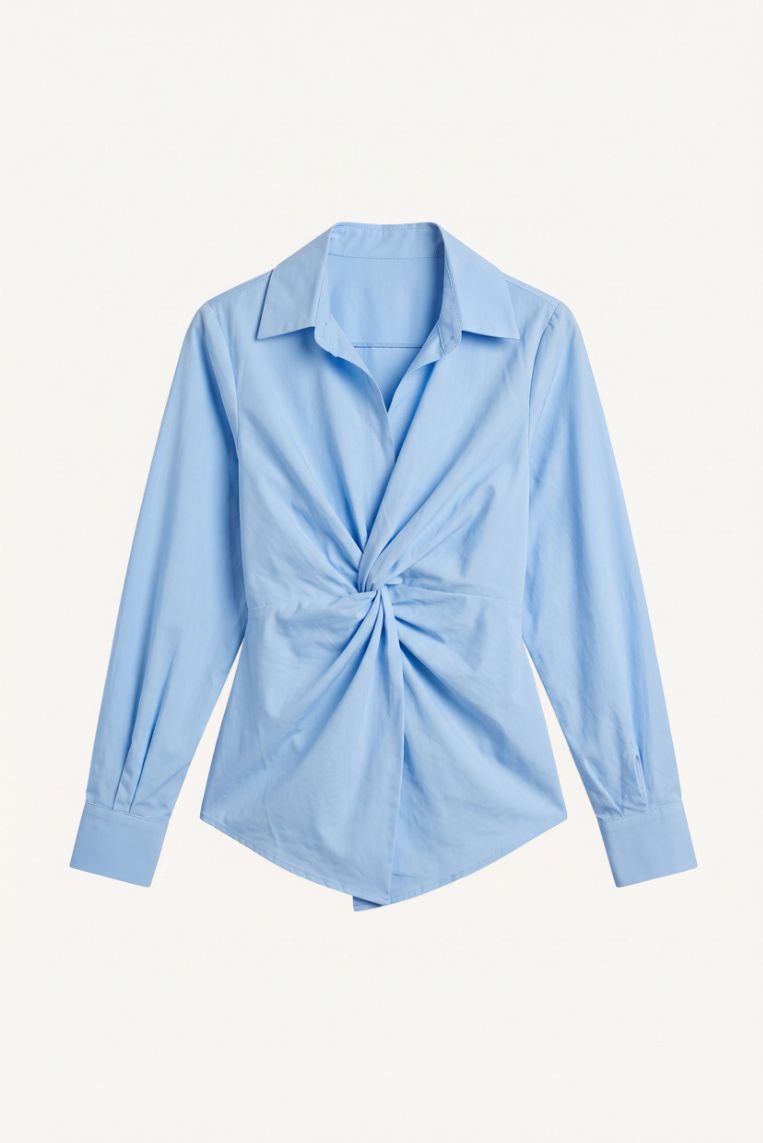 CAMICIA ARRICCIO CENTRALE - XS, AZZURRO