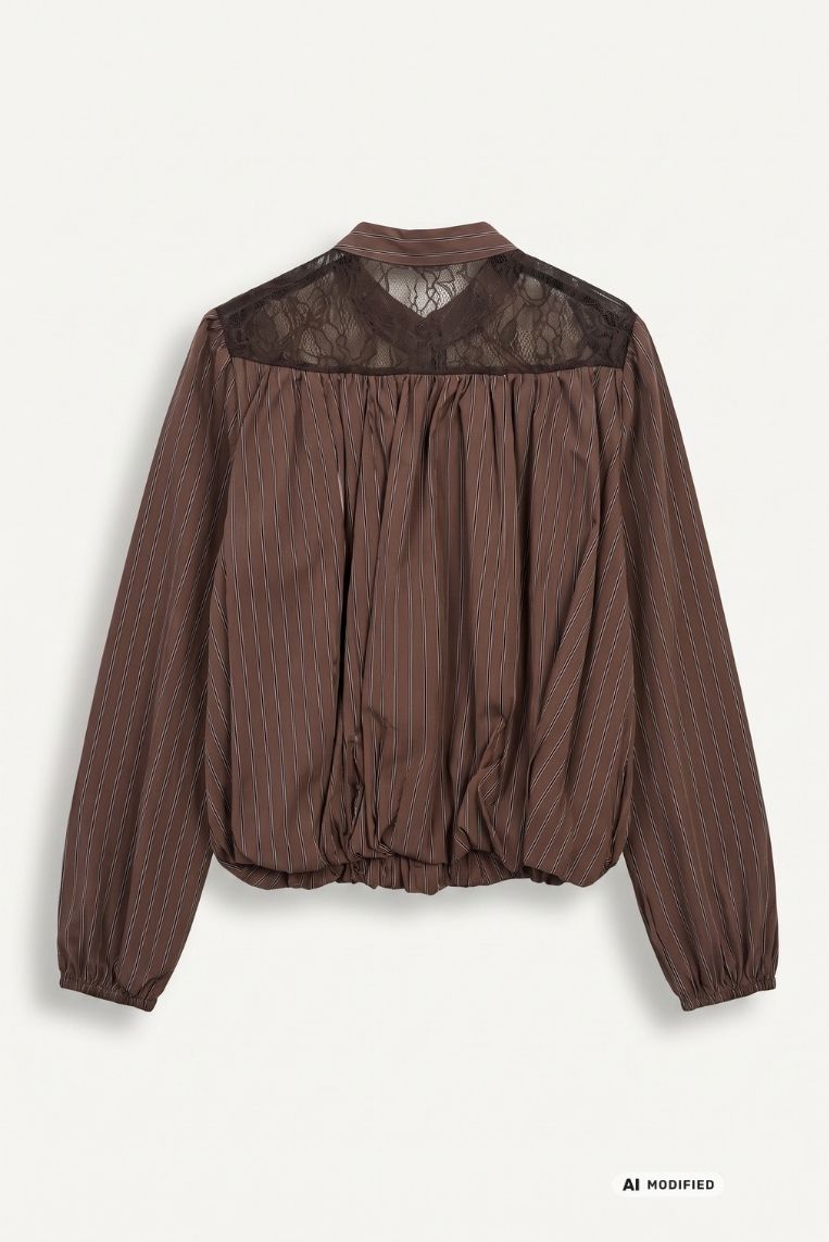 CAMICIA CROPPED RIGA PIZZO 4 CAMICIA CROPPED RIGA PIZZO - immagine 4