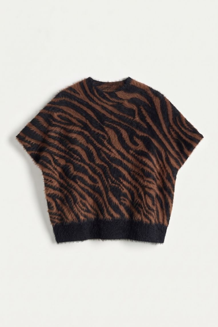 MAGLIA GIRO ZEBRATA PELO LUREX 3 MAGLIA GIRO ZEBRATA PELO LUREX - immagine 3