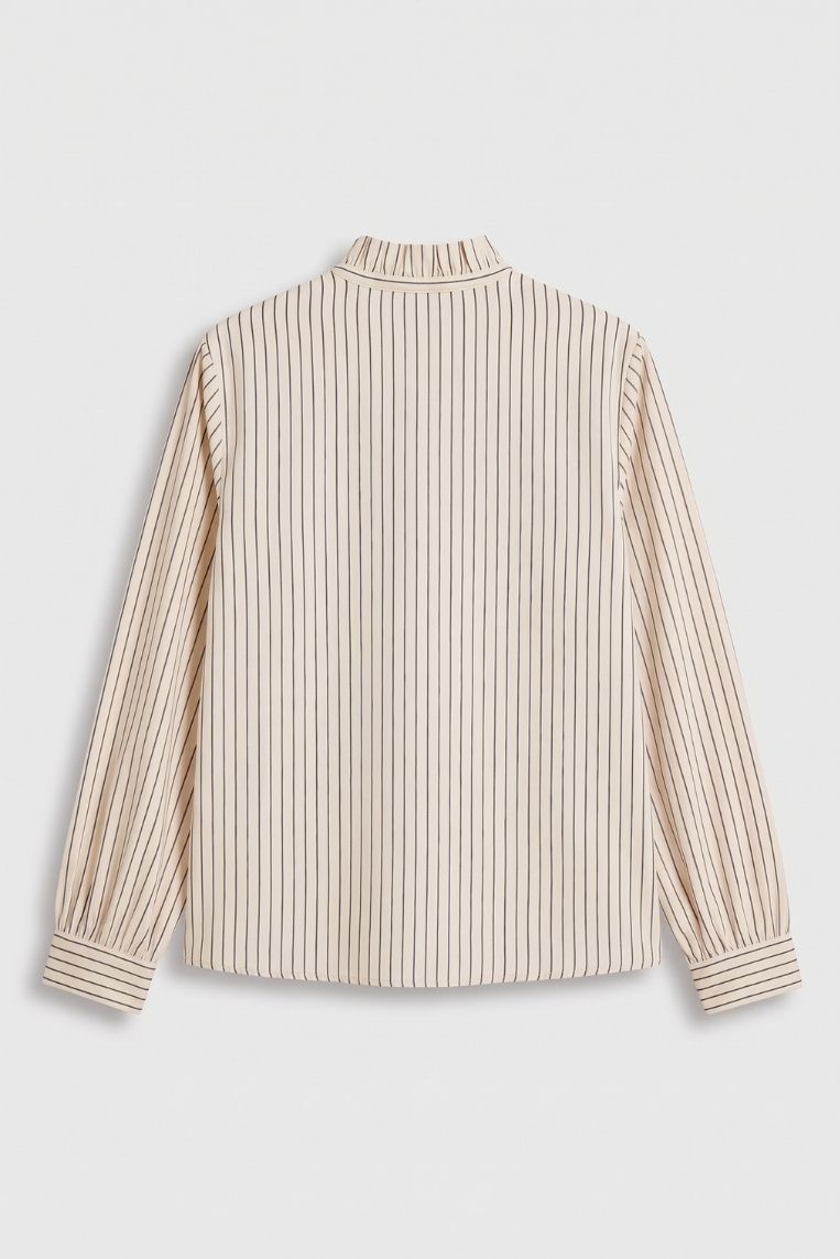 CAMICIA RIGHE DETTAGLIO VOLANT 4 CAMICIA RIGHE DETTAGLIO VOLANT - immagine 4