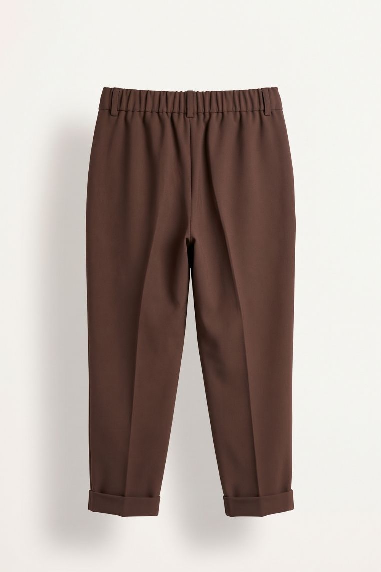 PANTALONE CON PINCES ED ELASTICO IN VITA - immagine 4