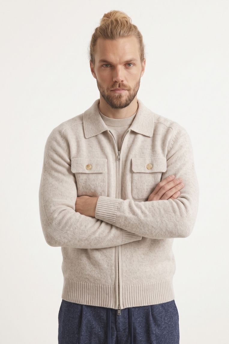 CARDIGAN FULL ZIP CON TASCHINI 2 CARDIGAN FULL ZIP CON TASCHINI - immagine 2