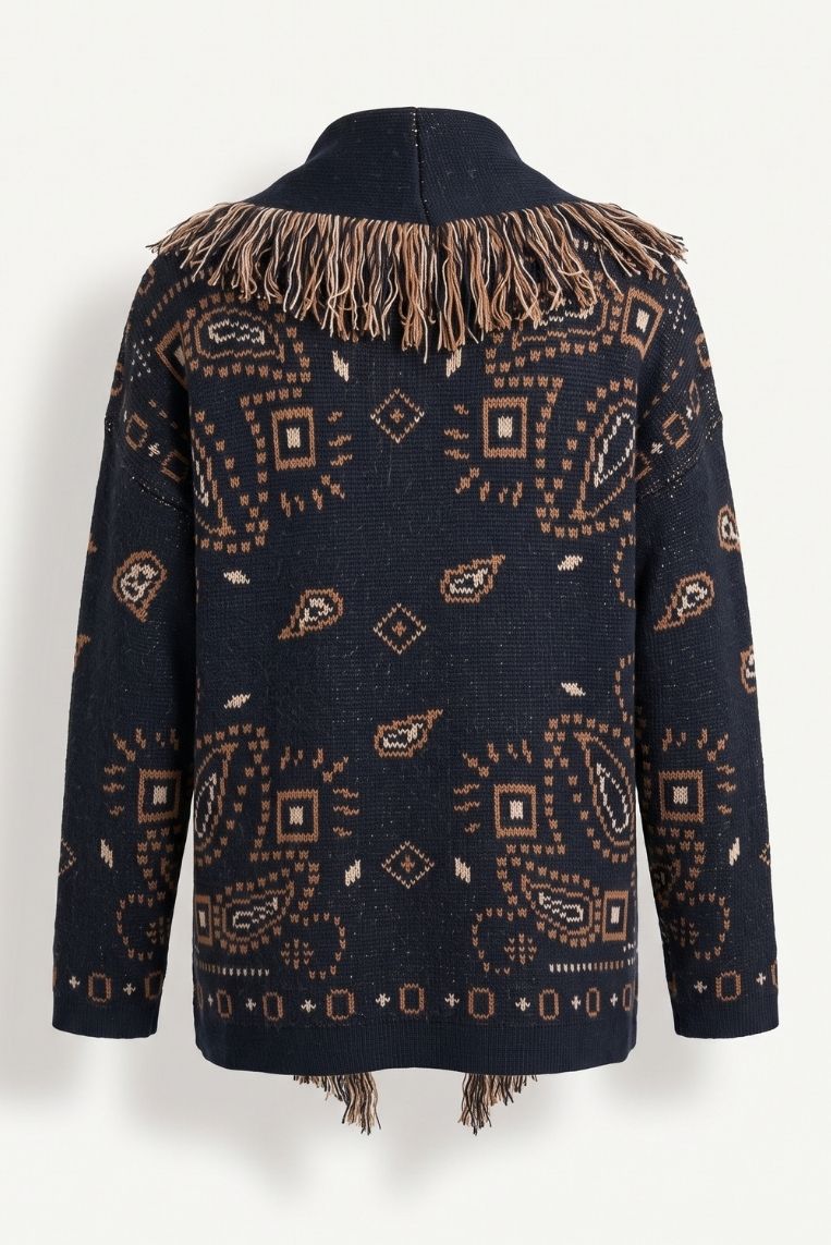 CARDIGAN STAMPA BANDANA FRANGE - immagine 4