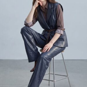 GILET ECOPELLE LUNGO CON CINTURA 7 GILET ECOPELLE LUNGO CON CINTURA - Thumbnail Image 1