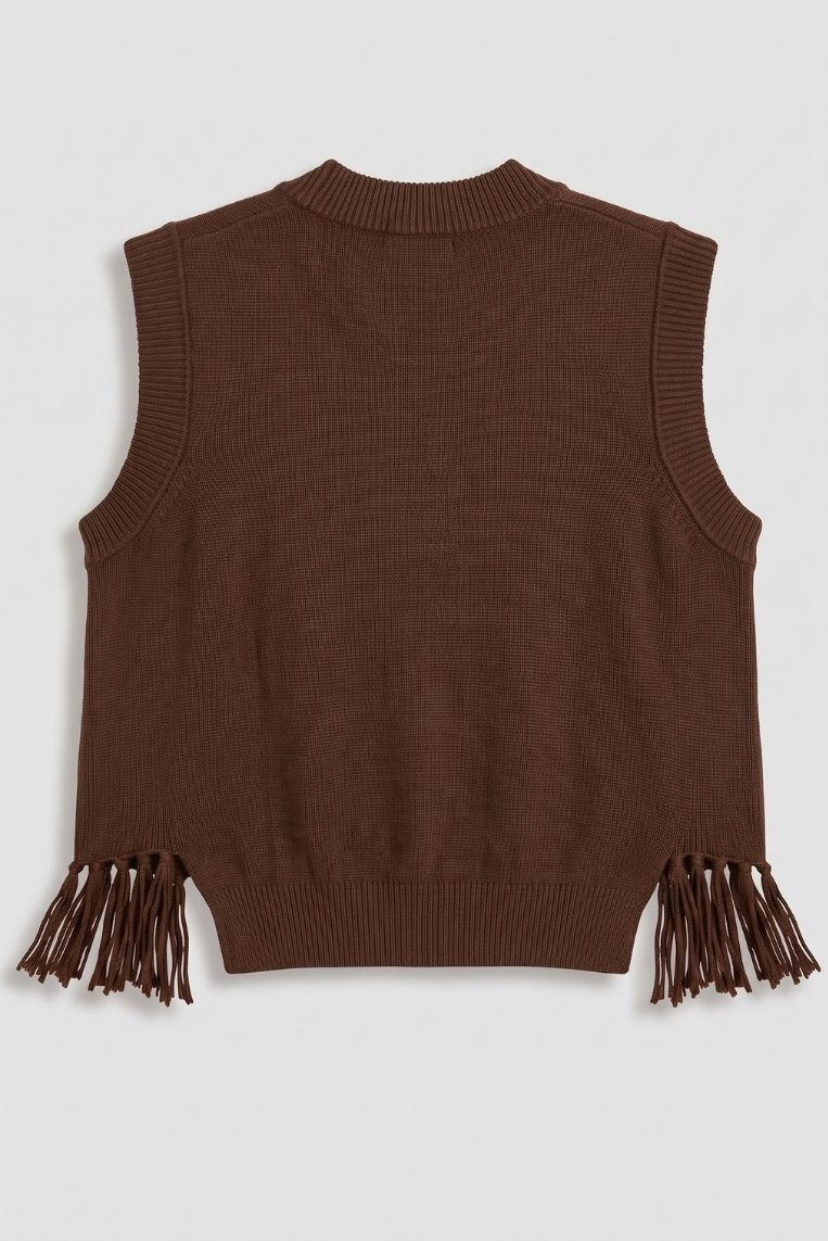 GILET MAGLIA FRANGE VISCOSA 10 GILET MAGLIA FRANGE VISCOSA - immagine 10