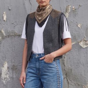 GILET IN MAGLIA E FRANGE 8 GILET IN MAGLIA E FRANGE - Thumbnail Image 1