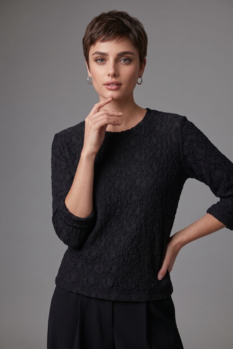 T-SHIRT MANICA 3/4 PIZZO