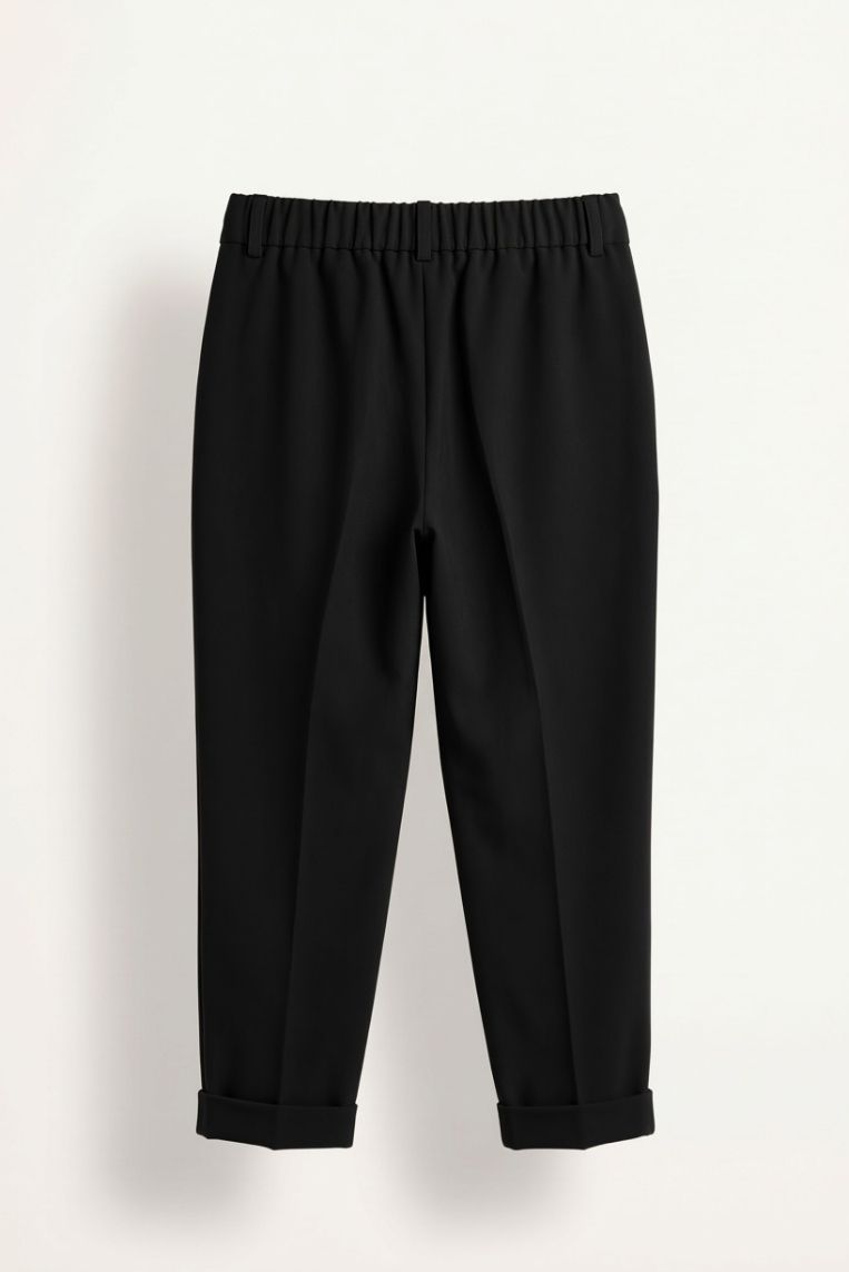 PANTALONE CON PINCES ED ELASTICO IN VITA - immagine 10