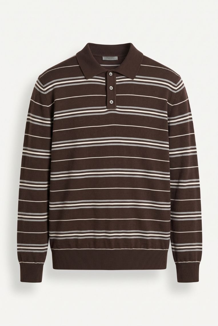 MAGLIA POLO RIGHE JAQUARD 3 MAGLIA POLO RIGHE JAQUARD - immagine 3