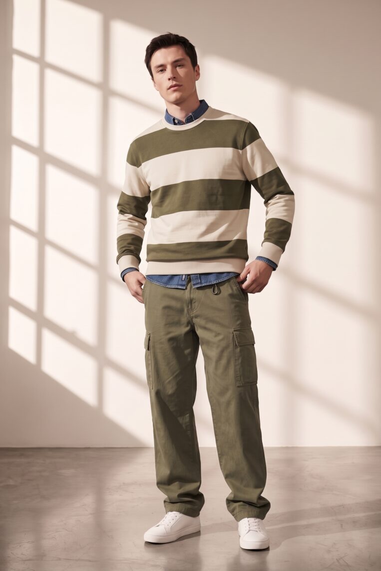 PANTALONI TASCONATI GABARDINA LOOSE FIT