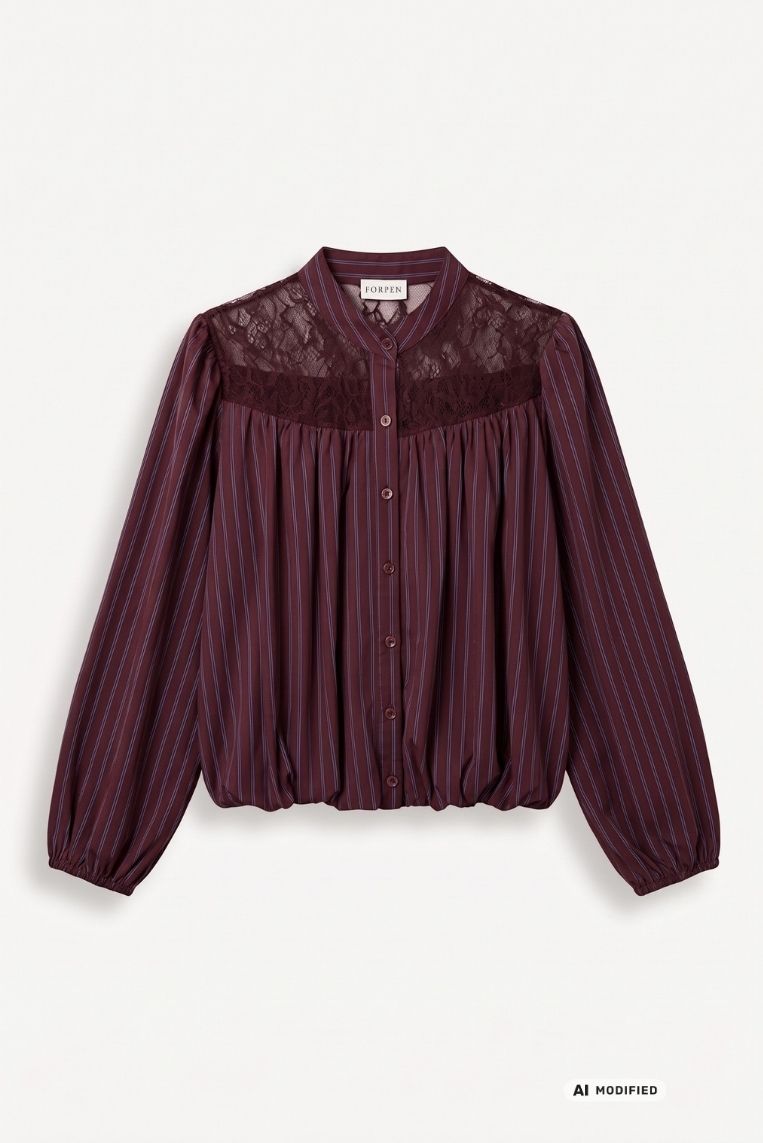 CAMICIA CROPPED RIGA PIZZO 5 CAMICIA CROPPED RIGA PIZZO - immagine 5