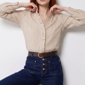 CAMICIA RIGHE DETTAGLIO VOLANT 6 CAMICIA RIGHE DETTAGLIO VOLANT - Thumbnail Image 2